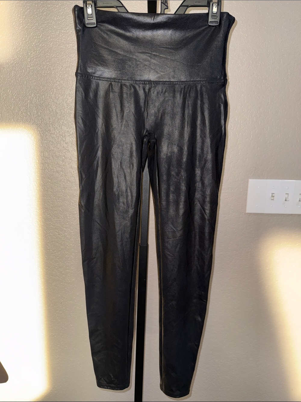 Spanx Black Faux Leather Leggings XL
